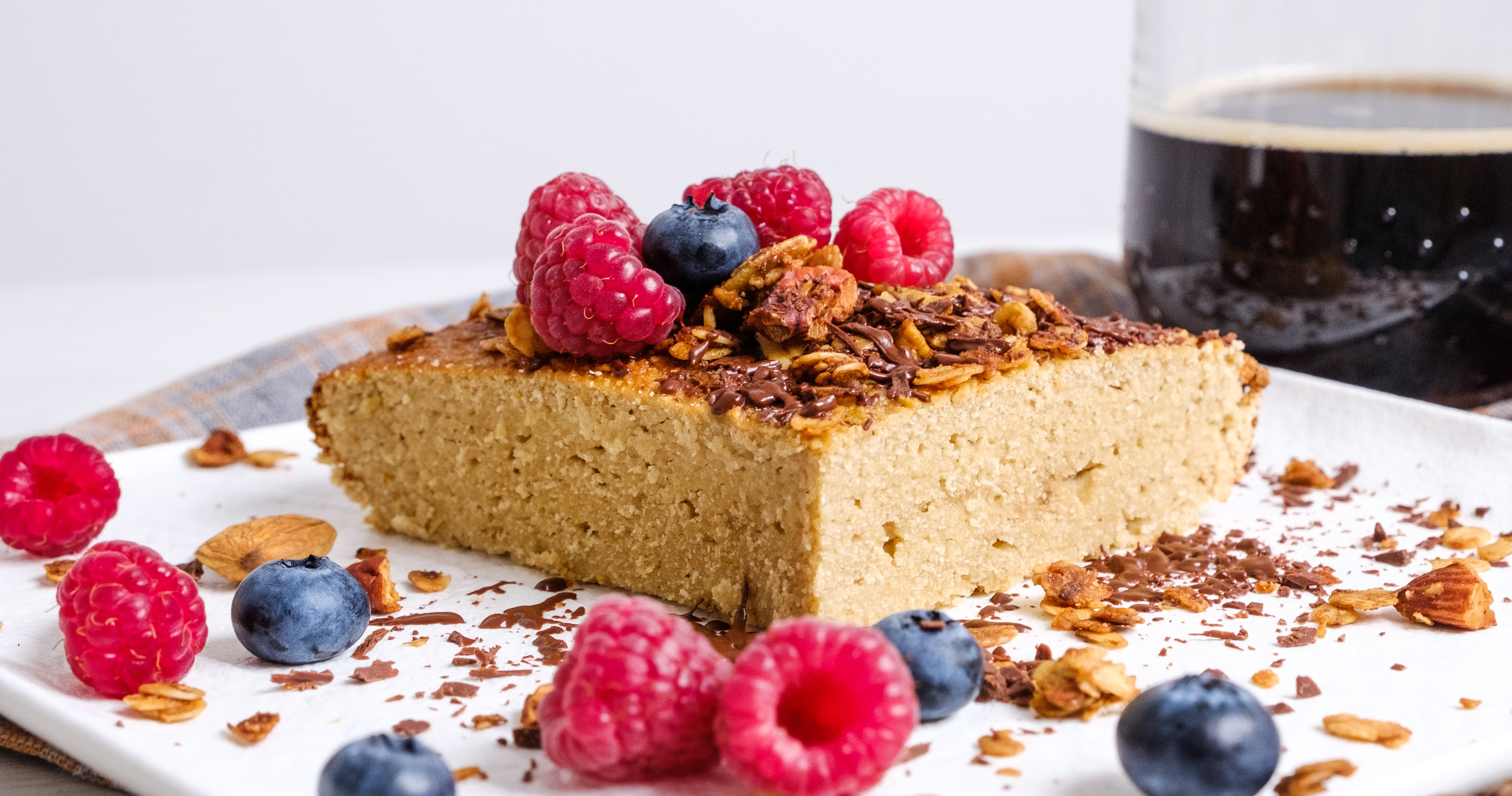 collagen coffee cake with berries