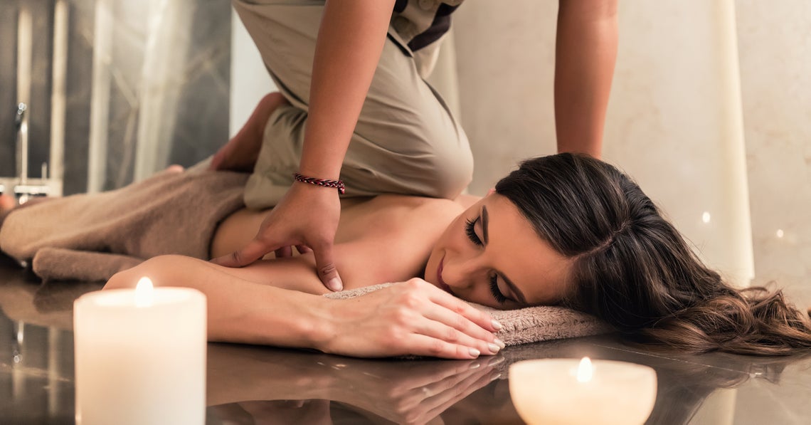 woman getting an acupressure massage