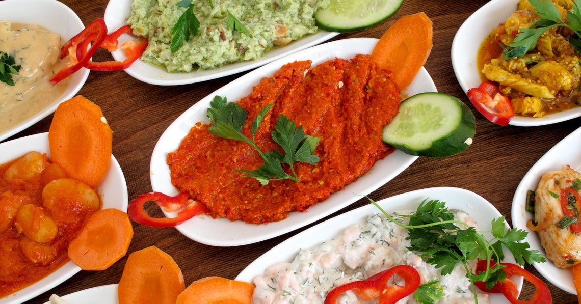 healthy Turkish mezes