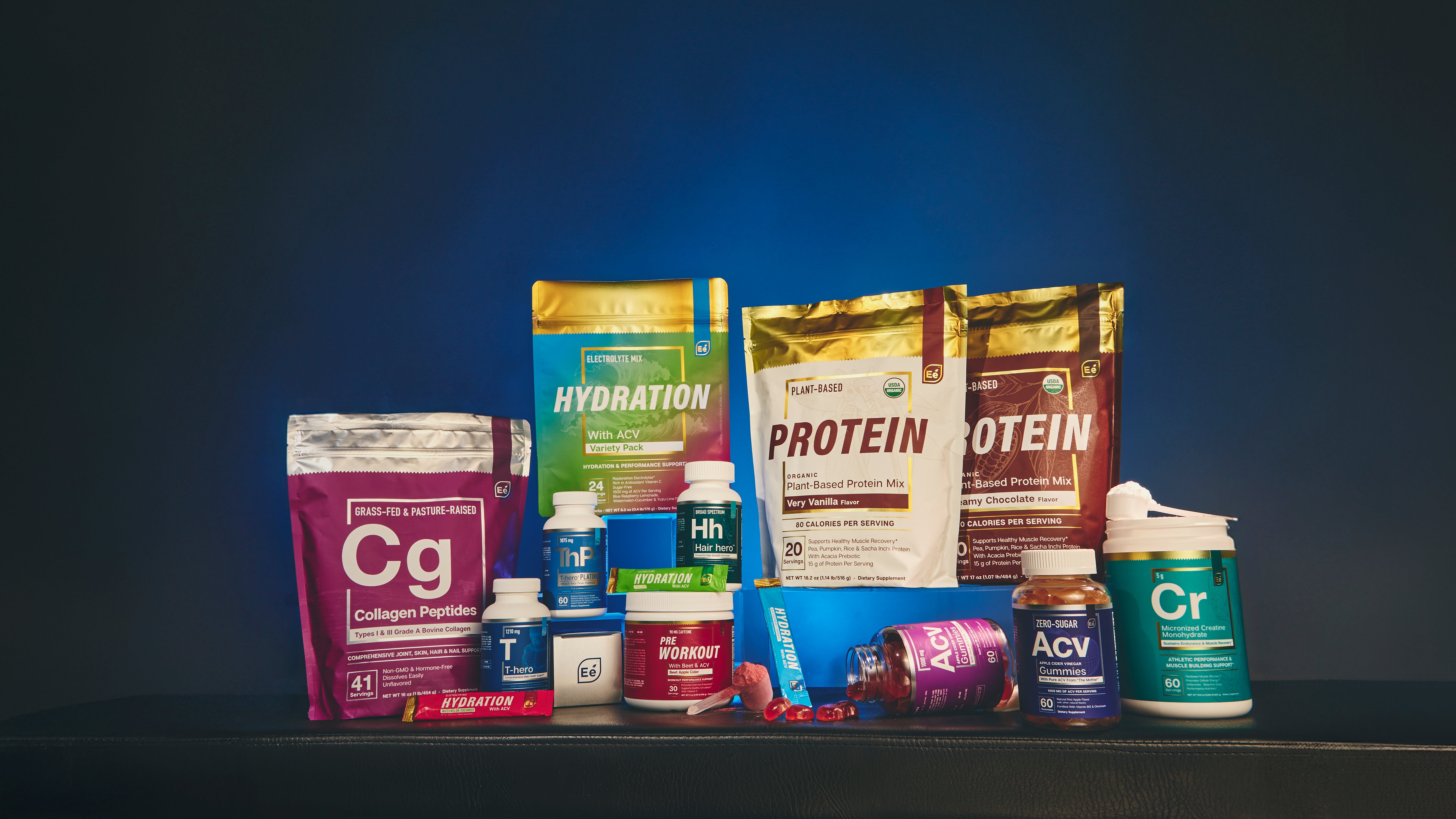 A display of Essential elements supplements.